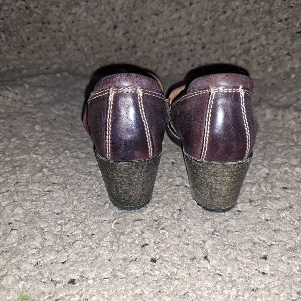 TAOS-Stage Mary Jane Heels-Oxblood Ombre Leather-Hook Loop-Sz 37-Near Mint - Picture 6 of 8